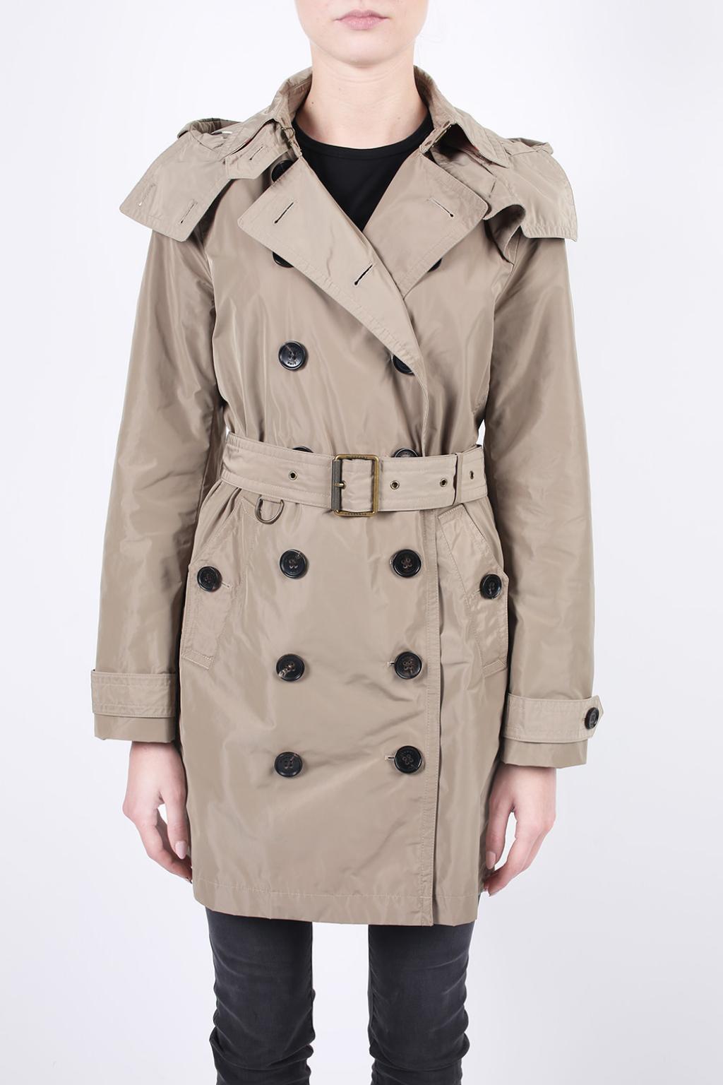 Brown Hooded Double-Breasted Trench Coat Burberry - Vitkac GB